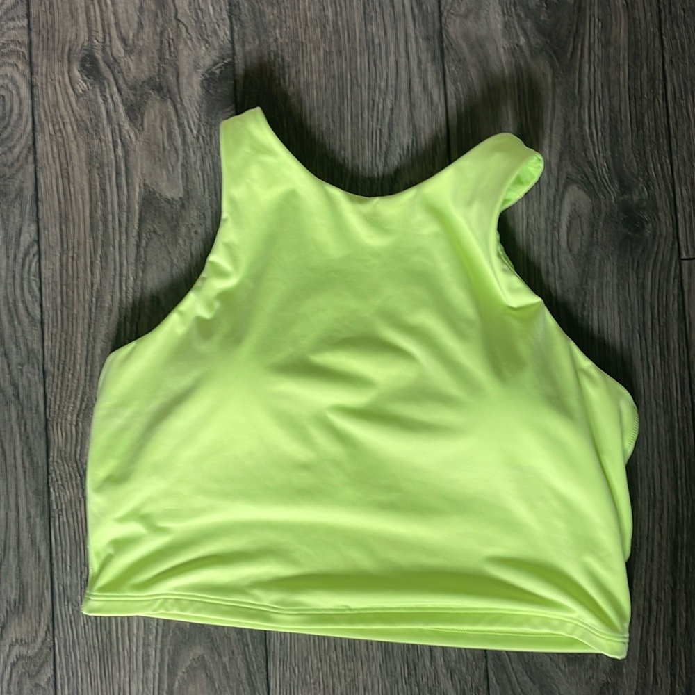 Athleta Neon Green Conscious Crop Bikini Top A-C